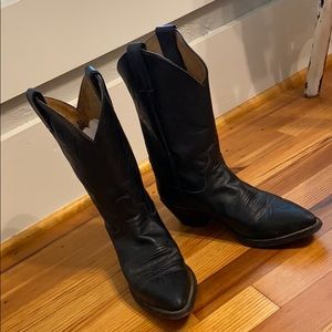 Vintage Black Justin Original Cowboy Boots